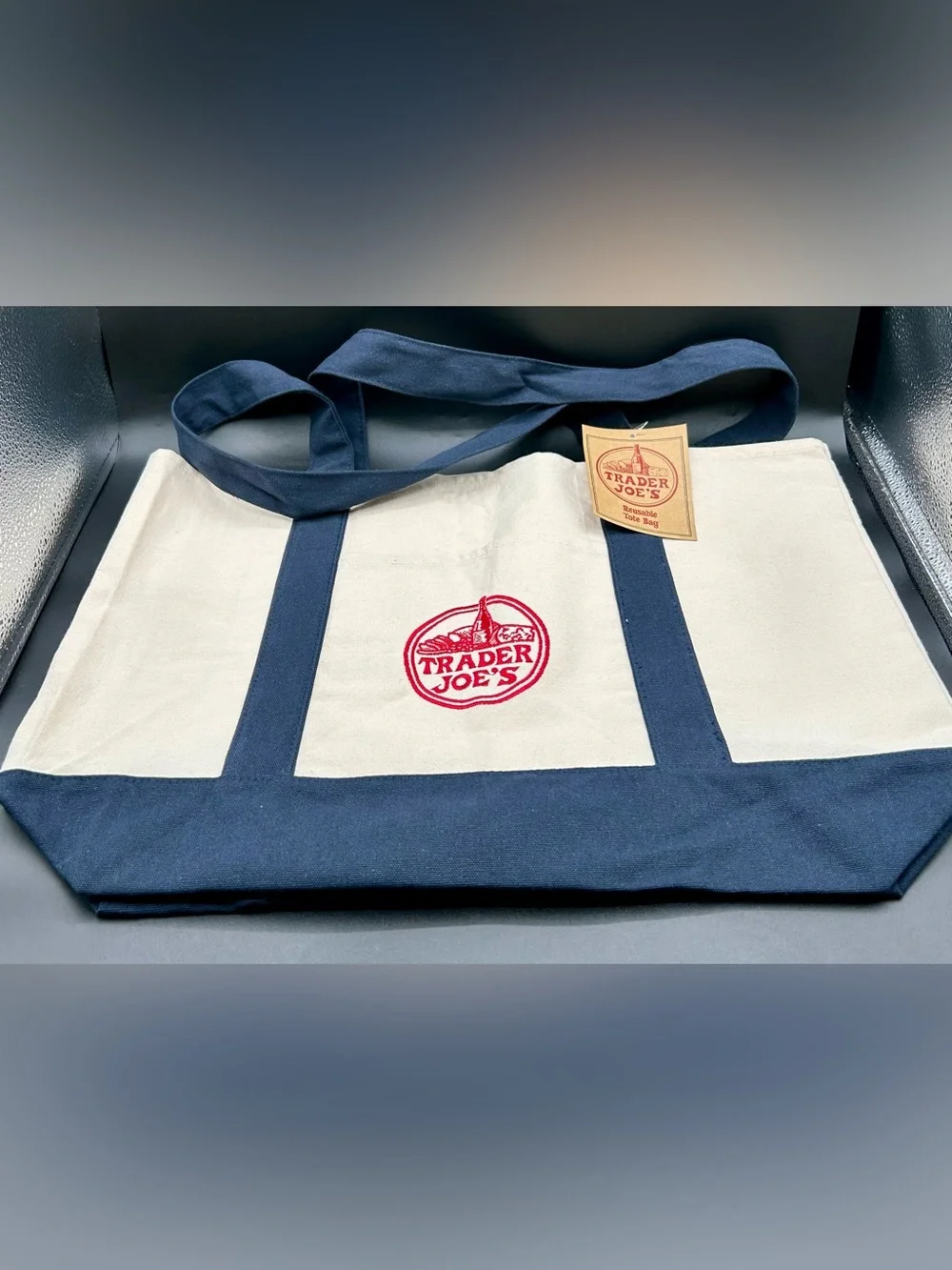 TRADER JOE’S Canvas Tote Bag Reusable- LARGE.